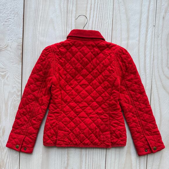 Ralph Lauren Girls Size S (7) Quilted Barn Jacket Corduroy Collar Red - Picture 2 of 8
